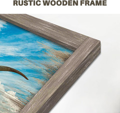 Rustic Texas Longhorn Cattle Wall Art – Framed Farmhouse Decor 48”X32”