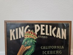 King Pelican California Lettuce Vintage Produce Metal Repro-9’x7″-Worth a Look!