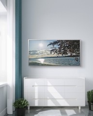 Sea Sunset with Vibrant Leaves | Original Photography Unframed Canvas 8×12 in