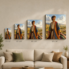 Joseph Coat of Many Colors Canvas Wall Art Biblical Christian Print Religious Wa