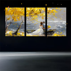 3pcs Bedroom & Living Room Decor Wall Art Canvas Unframed/Framed