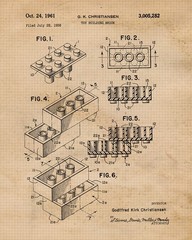 Interlocking Figure Patent Prints, 6 (8×10) Unframed Photos, Wall Art Decor f…