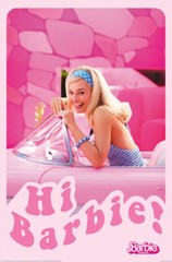 Barbie The Movie – Movie Poster (Hi Barbie – Margot Robbie In Car) (24″ x 36″)