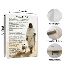 Psalm 91 Canvas Wall Art Bible Verses Decor Scripture Painting Christian Pray…