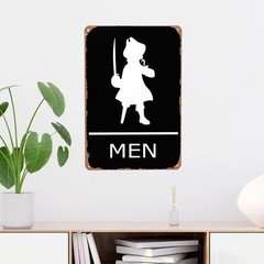 in Metal Sign Pirate Bathroom Poster Mermaid Nautical Wall Art 8X12