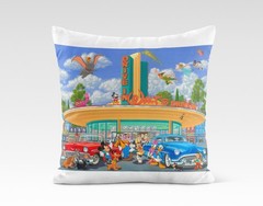 canvas art print giclée – poster – Pillow. 50’s drive in diner vintage