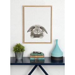 24 In. X 18 In. «Rabbit» by Tai Prints Framed Canvas Wall Art
