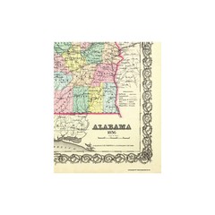 Historic State Map – Alabama – Colton 1856 – Vintage Wall Art