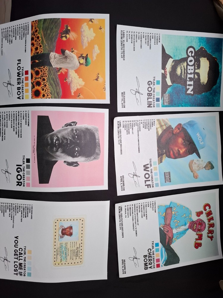 Tyler Poster Set – 6 Piece Canvas Music Posters Frameless Design（8x12in）