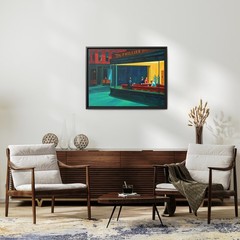 Nighthawks – Edward Hopper Painting, Late Night City Diner Canvas Print, Classic