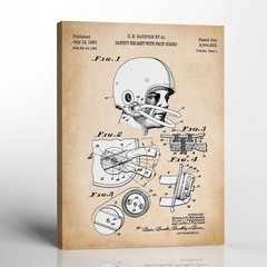 Football Wall Decor, Patent Football Helmet Canvas Print
