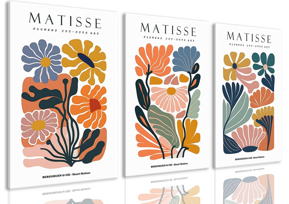 BingruiArt Matisse Wall Art Canvas Colorful Boho Flower Poster Abstract Pictu…