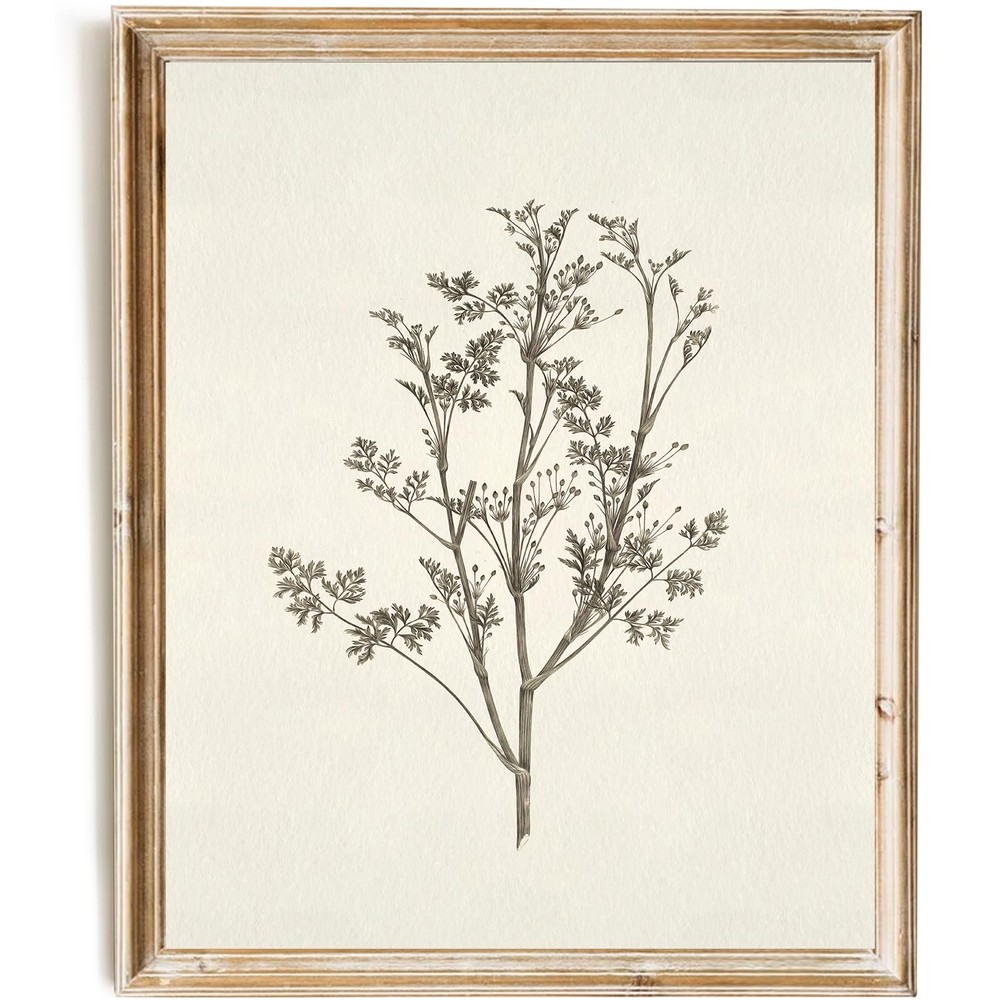 SWZHHYL Vintage Flower Wall Art, Neutral Botanical Canvas 10L» x 8W»,