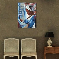 African American Wall Art Abstract Black Woman Picture Artwork Canvas Painting