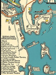 Early Pictorial Map of Maine Boothbay Harbor and Vicinity Wall Art Poster Print