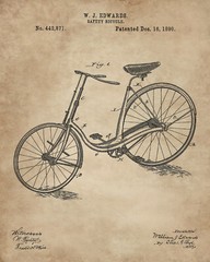 6 Bicycle Patent Wall Art Prints – 8×10 in. – Cycling Cyclist Gifts – Bike Decor