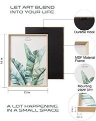 Framed Wall Art,Minimalist Botanical Canvas Wall Art for 16L» x 12W» Flower