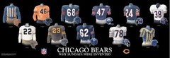 Framed Evolution History Chicago Bears Uniforms Print