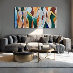 Neutral Abstract Canvas Wall Decor Figures Posters Line Art Large Wall Art fo…