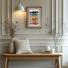 Colorful Fish Poster Retro Coastal Kitchen Wall Art Vibrant Seafood Illustration