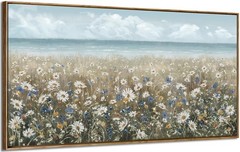 amatop Large Wall Art for Living Room Framed Boho Beach Coastal Floral Ocean …