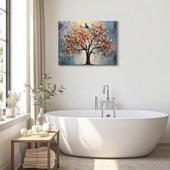 Dazzlewall Framed Colorful Tree of Life 16″L x 12″W, Bird