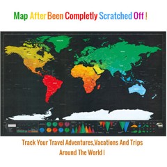 -10% World Map Scratch off Colorful Wall Decor Small or Big To Commemorate Trips