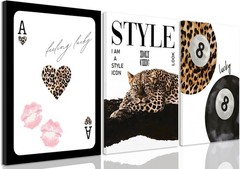 3Pcs Trendy Leopard Wall Art Canvas,Vintage Preppy Aesthetic Stylish Leopard …