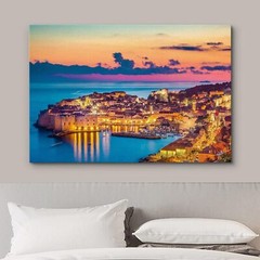 wall26 Wall Art Greek Island with Light Ocean Seaside Landscape Canvas Print