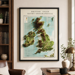 1922 United Kingdom Map Wall Art – Vintage Historical 2D Poster Print Decor