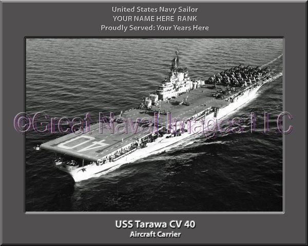 USS Tarawa CV 40 Personalized Canvas Ship Photo Print Navy Veteran Gift