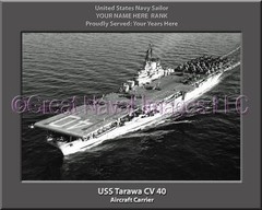 USS Tarawa CV 40 Personalized Canvas Ship Photo Print Navy Veteran Gift