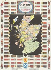 c1965 Clan Map of the Scottish Highlands Scotland Art Print Decor Poster History