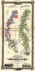 1858 Lower Mississippi River Plantation Chart Map Real Property Wall Art Poster