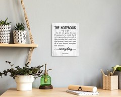 The Notebook Framed Wall Art, Romantic Quote Sign, 10″L x 8″W,