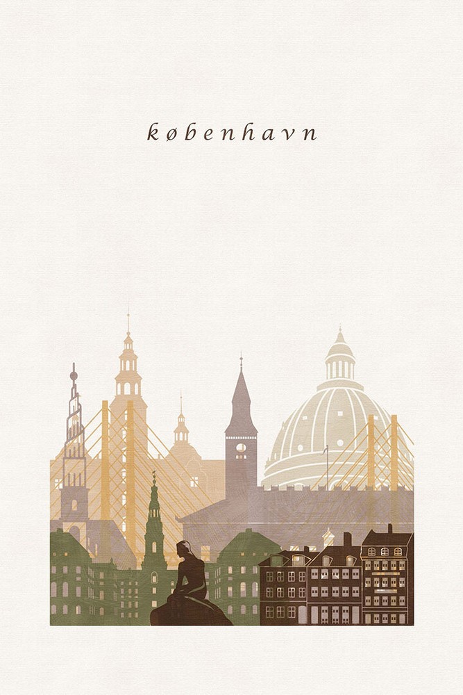 Copenhagen Denmark City Design Travel Painting Wall Home Decor – POSTER 20×30