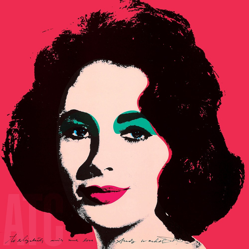 36W»x36H» LIZ 1964 by ANDY WARHOL – ELIZABETH TAYLOR CLEOPATRA CHOICES of CANVAS