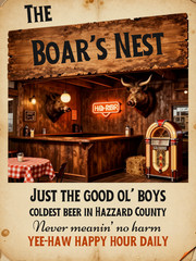 Dukes Of Hazzard Boars Nest Ad Style Wall Collage Poster Print