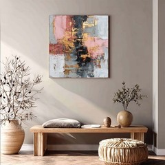 Black Abstract Hand Painted Oil Painting Original Art Canvas Wall Art Minimalist