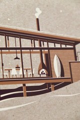 DKNG La Jolla (14″x11″ Modern Beach House/Cabin, Silkscreen Art Print/Poster)