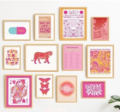 Lucky Numen Set Of 12 Posters For Girls Bedroom Pink Wall Decor Unframed Posters