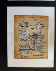 14 Pc Vintage Gym Patent Art Prints Framed 11×14 Gallery Wall Set Home Fitness