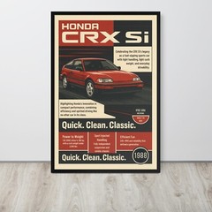 1988 Honda CRX Si Poster – Retro JDM Hatchback Wall Art – Poster Decor