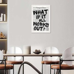 Retro Black And White Newspaper Poster What If It All Works 8x12in Unframed