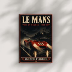 Le Mans 1955 Vintage Race Car Print – Retro Motorsport Wall Art Poster