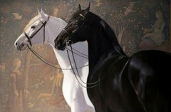 Classic Black and White Horse Animal Canvas Painting Canvas Wall Art Home Decor