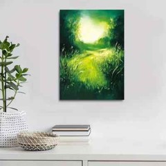 Green Mint Grass Meadow Landscape Metal Print Ready to Hang