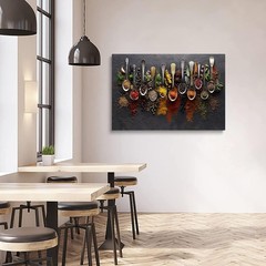 Kitchen Art for Spices Pictures Wall Spoon Spice Decor Herbs and Spices in Sp…