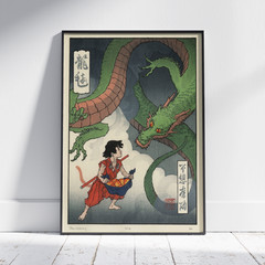 Dragon Ball Z Son Goku Shenron Ukiyo-e Poster Art Japanese Anime Wall Decor Pri
