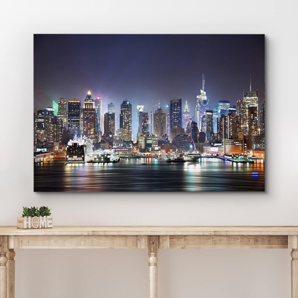 Wall26 – Photography Canvas Wall Art Print – New York City & Hudson River